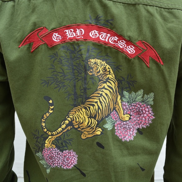 New G by GUESS Men's Sweater Shirt -Army Green - Picture 7 of 8